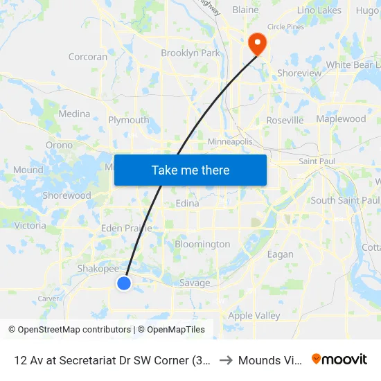 12 Av at Secretariat Dr SW Corner (3rd S to Mounds View map