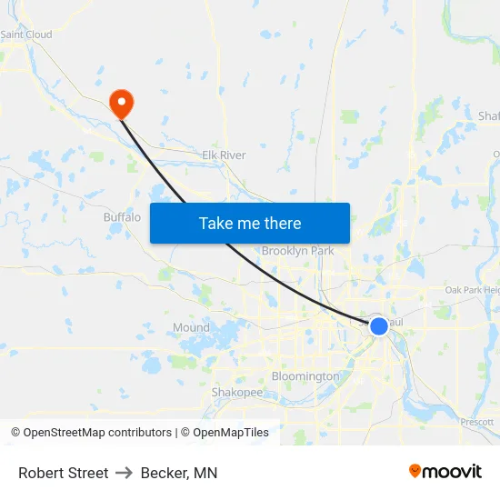 Robert Street to Becker, MN map