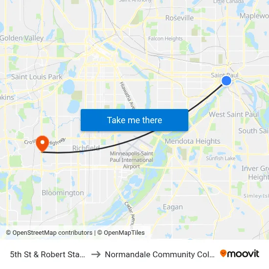 5th St & Robert Station to Normandale Community College map
