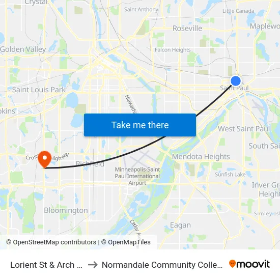 Lorient St & Arch St to Normandale Community College map
