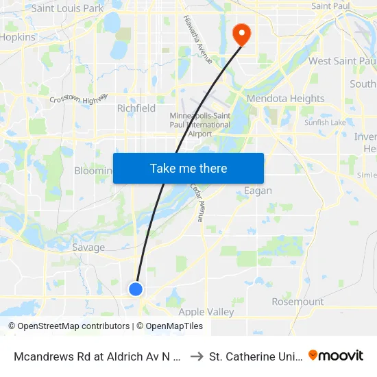 Mcandrews Rd at Aldrich Av N Corn (Befor to St. Catherine University map