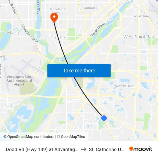 Dodd Rd (Hwy 149) at Advantage Ln NW Cor to St. Catherine University map