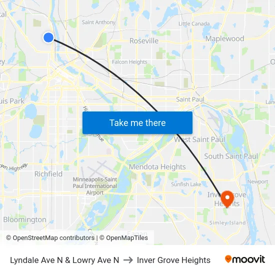 Lyndale Ave N & Lowry Ave N to Inver Grove Heights map