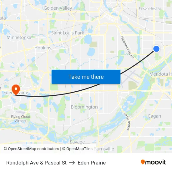 Randolph Ave & Pascal St to Eden Prairie map