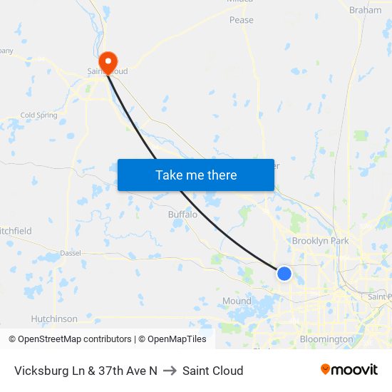 Vicksburg Ln & 37th Ave N to Saint Cloud map