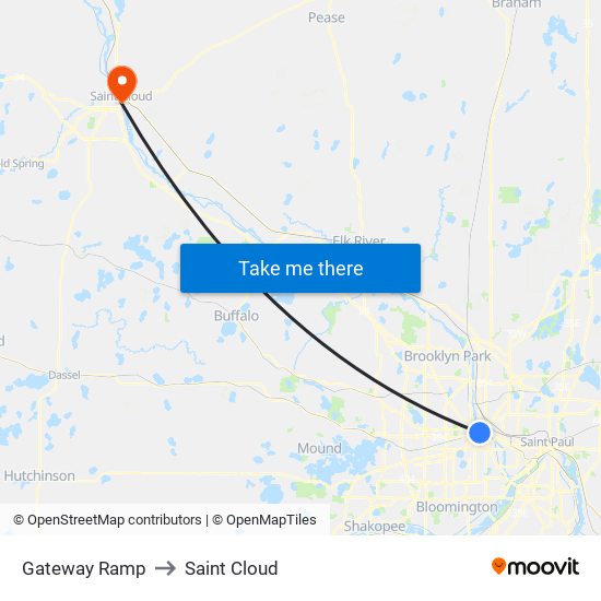 Gateway Ramp to Saint Cloud map