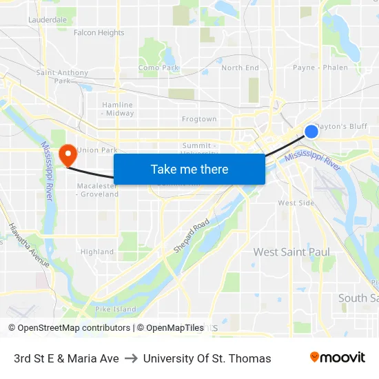 3rd St E & Maria Ave to University Of St. Thomas map