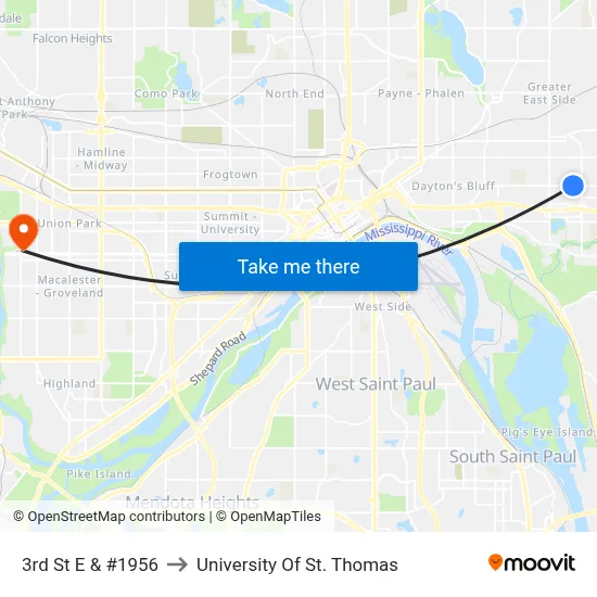 3rd St E & #1956 to University Of St. Thomas map