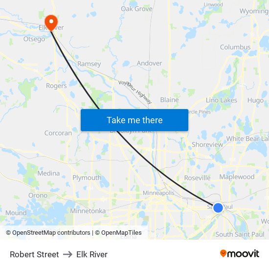 Robert Street to Elk River map