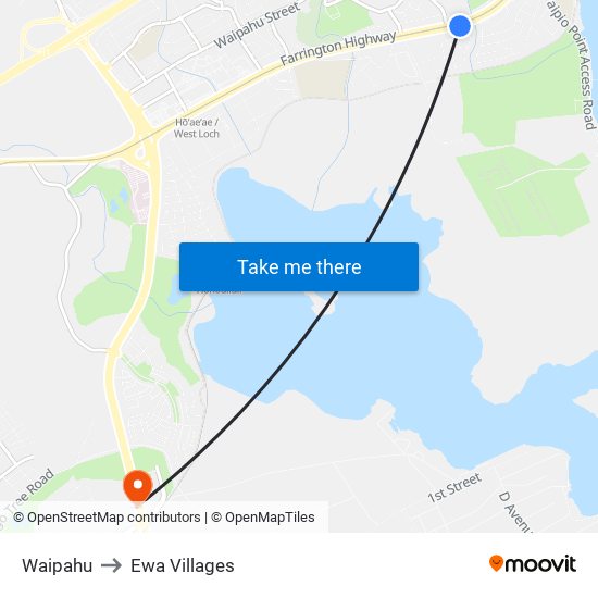 Waipahu to Ewa Villages map