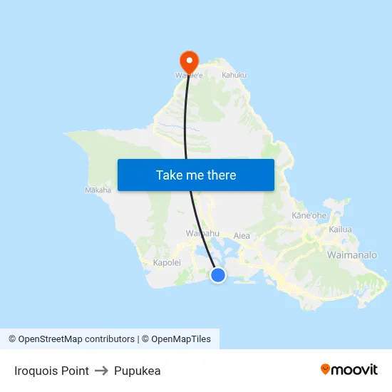 Iroquois Point to Pupukea map