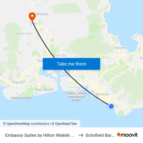 Embassy Suites by Hilton Waikiki Beach Walk to Schofield Barracks map