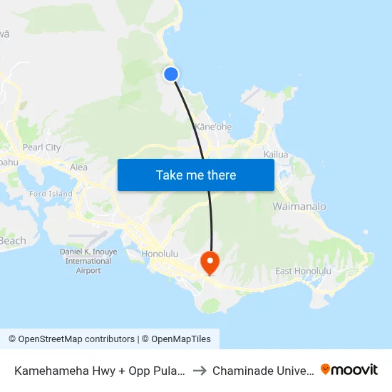 Kamehameha Hwy + Opp Pulama Rd to Chaminade University map