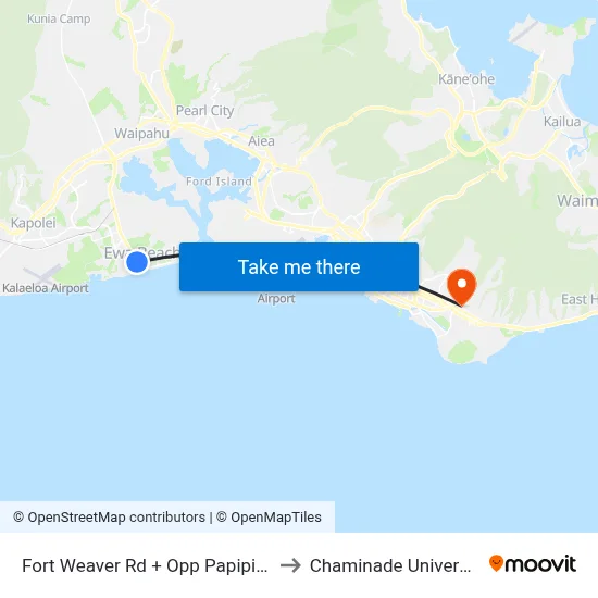 Fort Weaver Rd + Opp Papipi Rd to Chaminade University map
