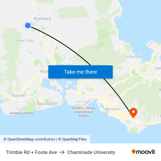 Trimble Rd + Foote Ave to Chaminade University map