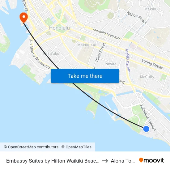 Embassy Suites by Hilton Waikiki Beach Walk to Aloha Tower map