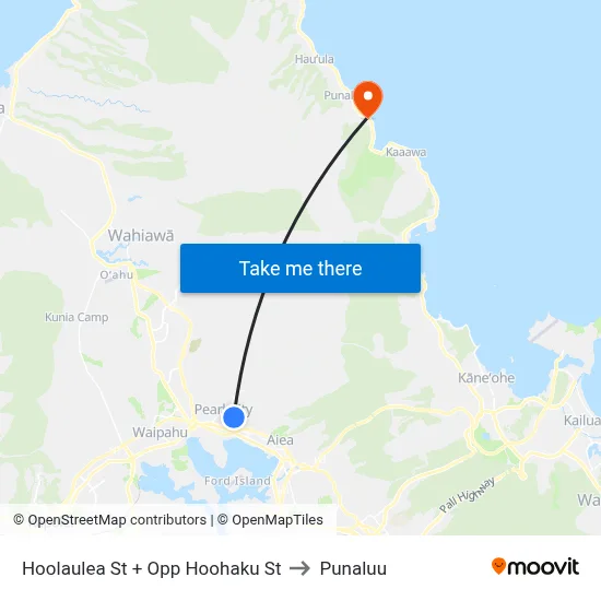 Hoolaulea St + Opp Hoohaku St to Punaluu map