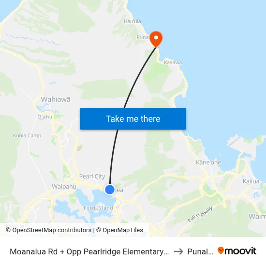 Moanalua Rd + Opp Pearlridge Elementary School to Punaluu map
