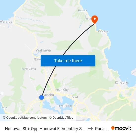 Honowai St + Opp Honowai Elementary School to Punaluu map