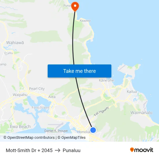 Mott-Smith Dr + 2045 to Punaluu map