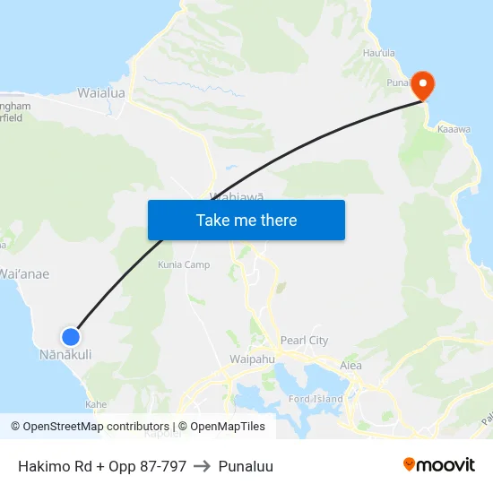 Hakimo Rd + Opp 87-797 to Punaluu map