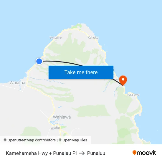 Kamehameha Hwy + Punalau Pl to Punaluu map