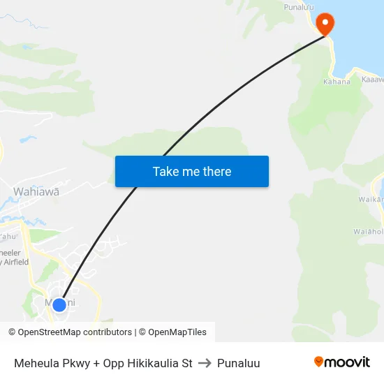 Meheula Pkwy + Opp Hikikaulia St to Punaluu map