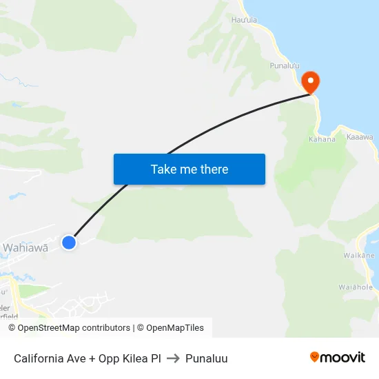California Ave + Opp Kilea Pl to Punaluu map