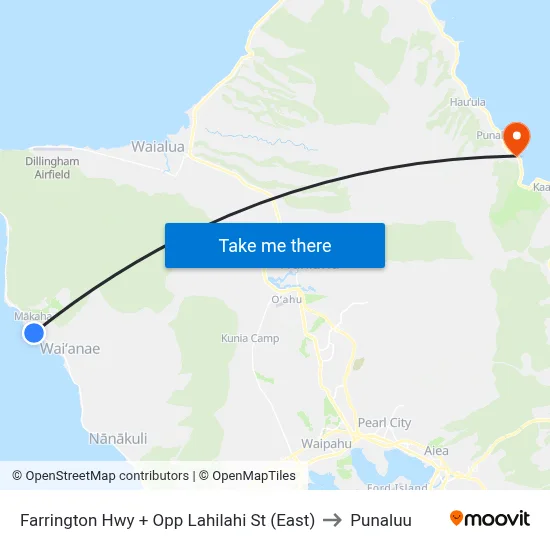 Farrington Hwy + Opp Lahilahi St (East) to Punaluu map