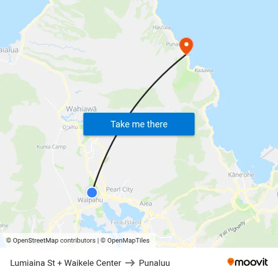 Lumiaina St + Waikele Center to Punaluu map