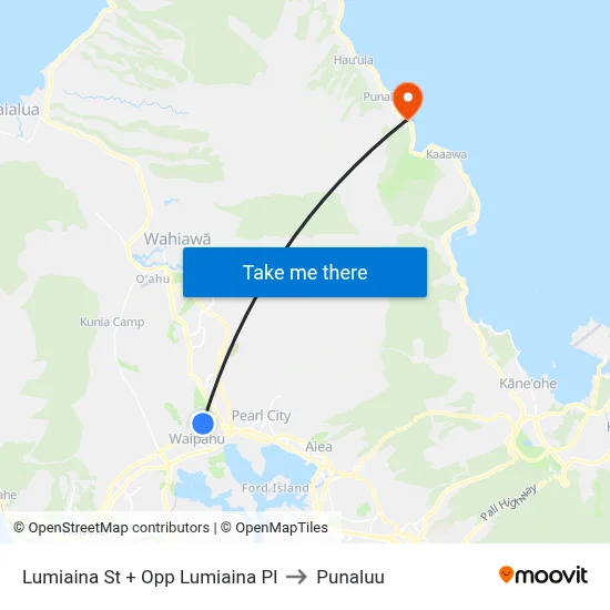 Lumiaina St + Opp Lumiaina Pl to Punaluu map