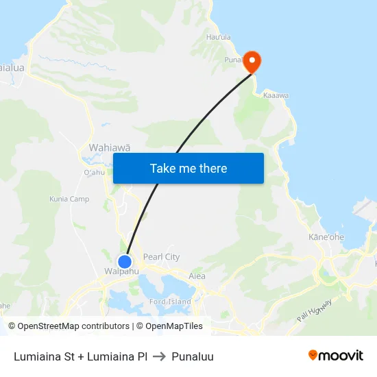 Lumiaina St + Lumiaina Pl to Punaluu map