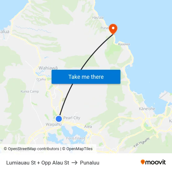 Lumiauau St + Opp Alau St to Punaluu map