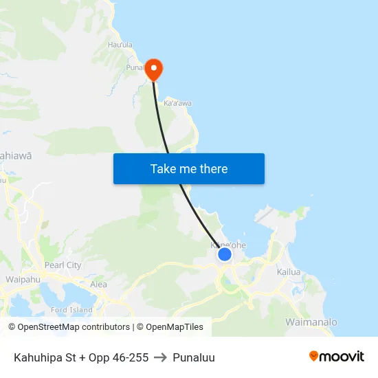 Kahuhipa St + Opp 46-255 to Punaluu map