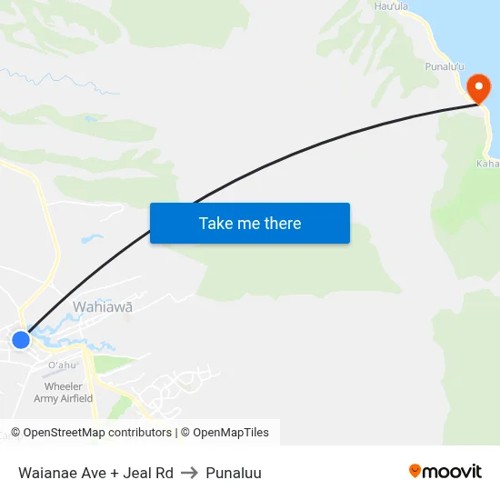 Waianae Ave + Jeal Rd to Punaluu map