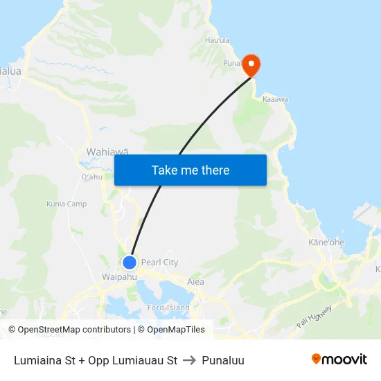 Lumiaina St + Opp Lumiauau St to Punaluu map