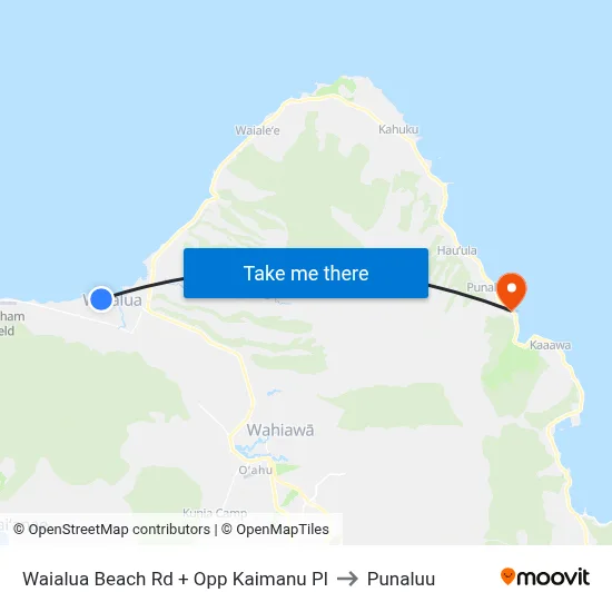 Waialua Beach Rd + Opp Kaimanu Pl to Punaluu map