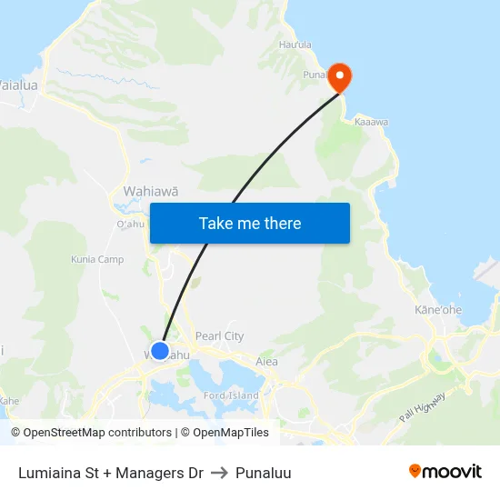 Lumiaina St + Managers Dr to Punaluu map