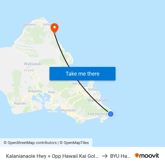 Kalanianaole Hwy + Opp Hawaii Kai Golf Course to BYU Hawaii map