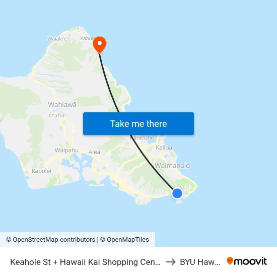 Keahole St + Hawaii Kai Shopping Center to BYU Hawaii map