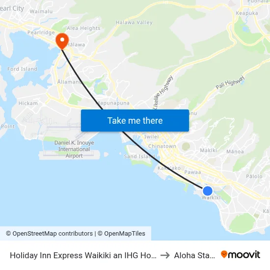 Holiday Inn Express Waikiki an IHG Hotel Honolulu to Aloha Stadium map