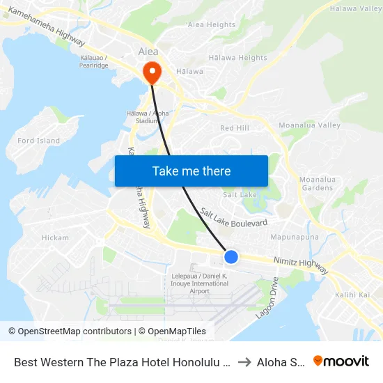 Best Western The Plaza Hotel Honolulu Airport - Free Breakfast to Aloha Stadium map