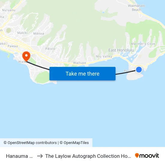 Hanauma Bay to The Laylow Autograph Collection Honolulu map