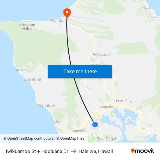 Iwikuamoo St + Hooluana Dr to Haleiwa, Hawaii map