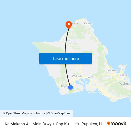 Ka Makana Alii Main Drwy + Opp Kualakai Pkwy to Pupukea, Hawaii map