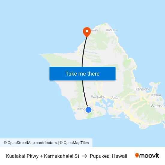 Kualakai Pkwy + Kamakahelei St to Pupukea, Hawaii map
