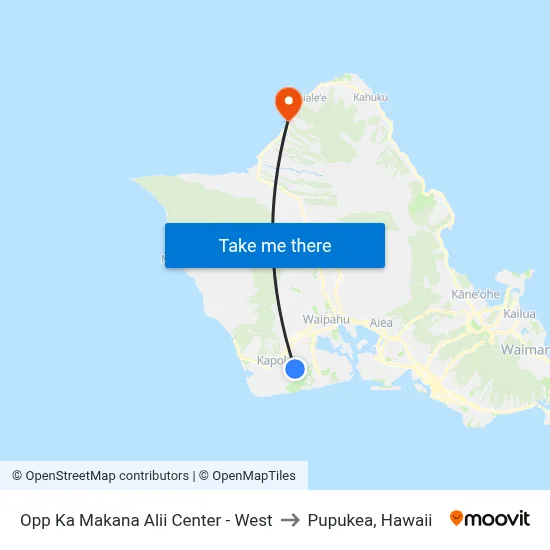 Opp Ka Makana Alii Center - West to Pupukea, Hawaii map