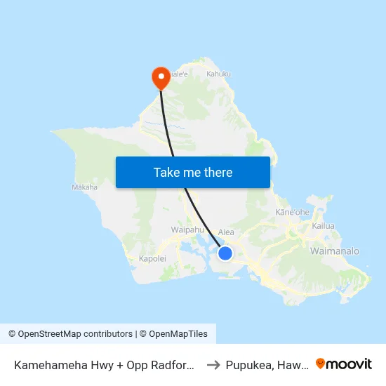 Kamehameha Hwy + Opp Radford Dr to Pupukea, Hawaii map