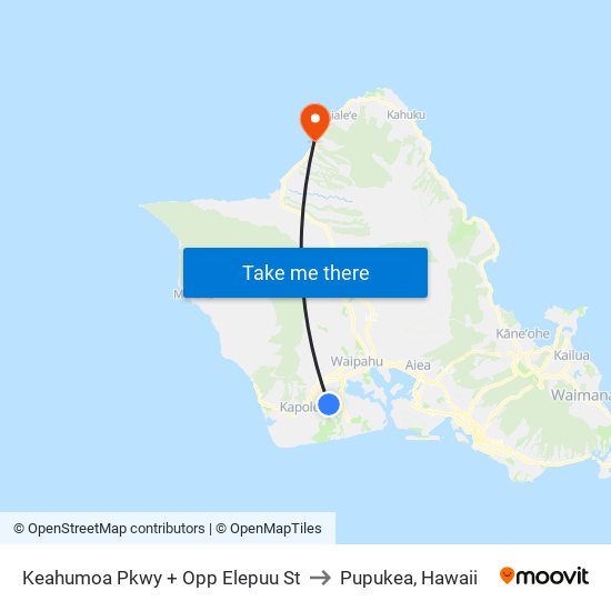 Keahumoa Pkwy + Opp Elepuu St to Pupukea, Hawaii map