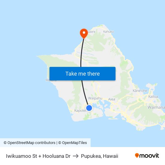 Iwikuamoo St + Hooluana Dr to Pupukea, Hawaii map